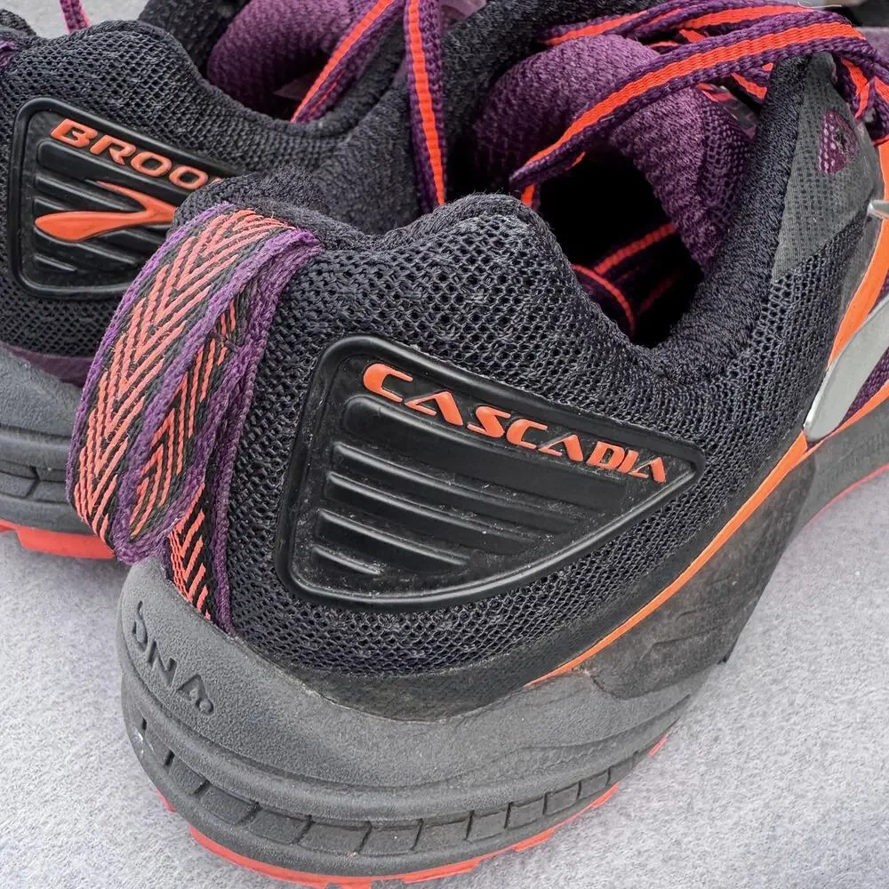Brooks Cascadia 12 Shoes Womens Size 6 Purple Orange Trail‎ Running Cushion DNA